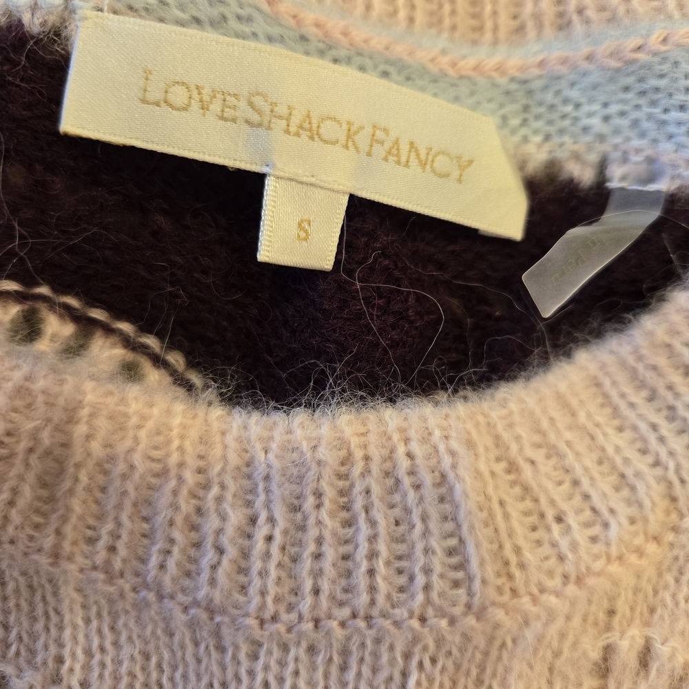 Loveshackfancy Chic Wave Pattern Crew Neck Sweate… - image 3